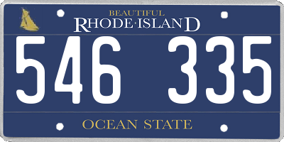 RI license plate 546335