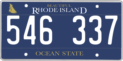 RI license plate 546337