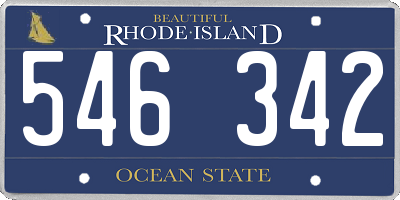RI license plate 546342