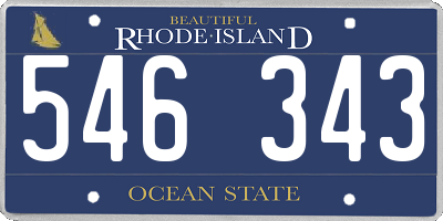 RI license plate 546343