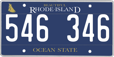 RI license plate 546346