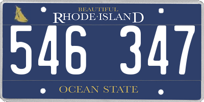 RI license plate 546347