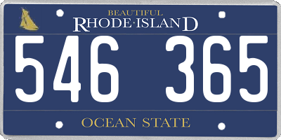 RI license plate 546365