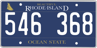 RI license plate 546368