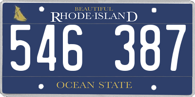 RI license plate 546387