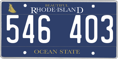 RI license plate 546403