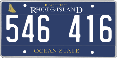RI license plate 546416