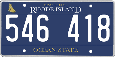 RI license plate 546418