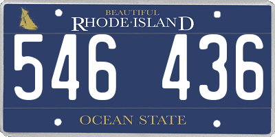 RI license plate 546436