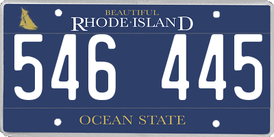 RI license plate 546445