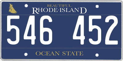 RI license plate 546452