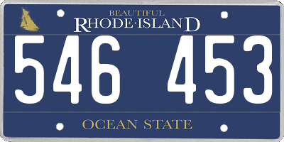 RI license plate 546453