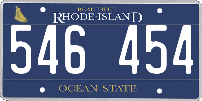 RI license plate 546454