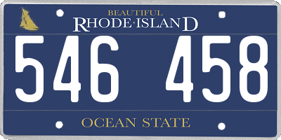 RI license plate 546458