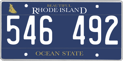 RI license plate 546492
