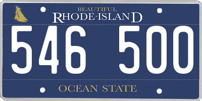 RI license plate 546500