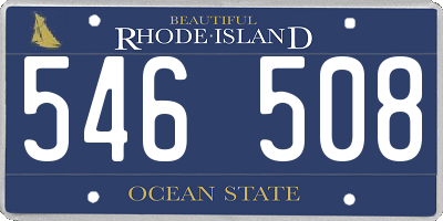 RI license plate 546508