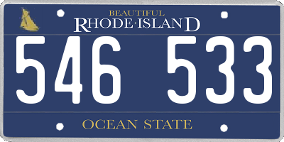 RI license plate 546533