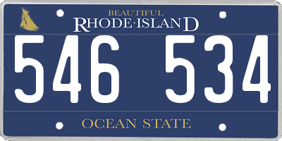 RI license plate 546534