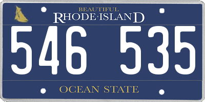 RI license plate 546535