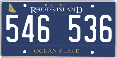 RI license plate 546536