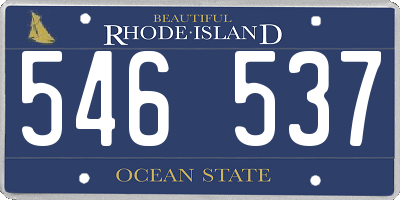 RI license plate 546537