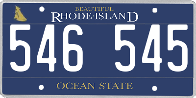 RI license plate 546545