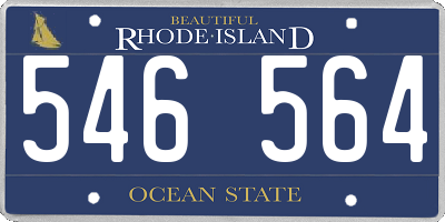 RI license plate 546564
