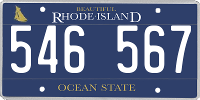 RI license plate 546567