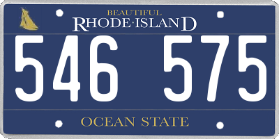 RI license plate 546575