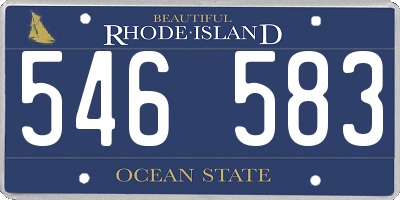 RI license plate 546583