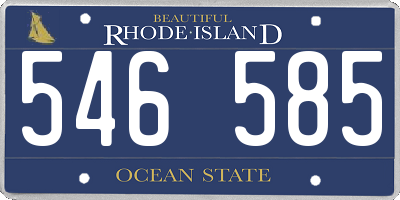 RI license plate 546585