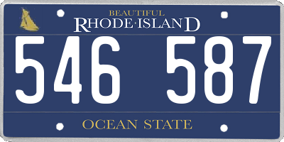 RI license plate 546587
