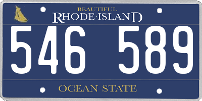 RI license plate 546589