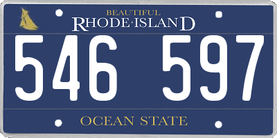 RI license plate 546597