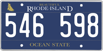 RI license plate 546598