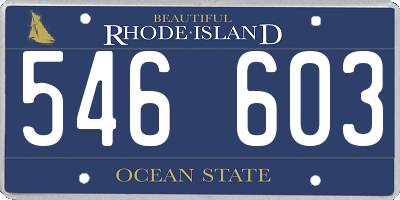 RI license plate 546603