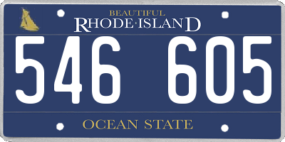 RI license plate 546605