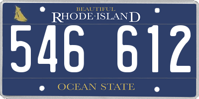RI license plate 546612