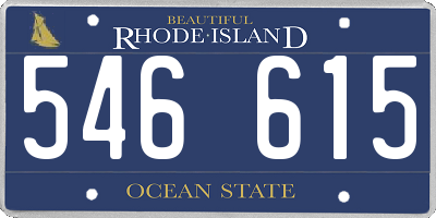 RI license plate 546615