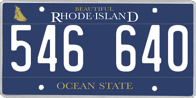 RI license plate 546640