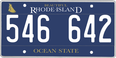 RI license plate 546642