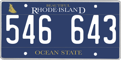 RI license plate 546643