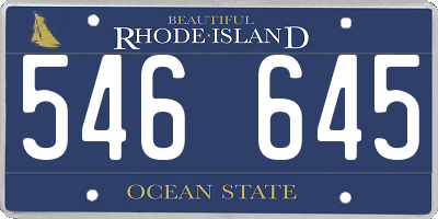 RI license plate 546645