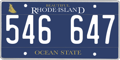 RI license plate 546647