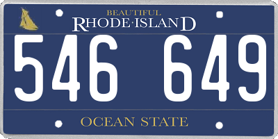 RI license plate 546649