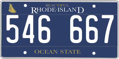 RI license plate 546667