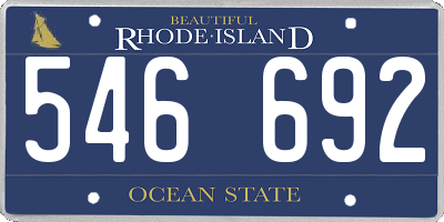 RI license plate 546692