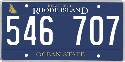 RI license plate 546707