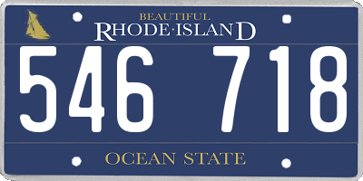 RI license plate 546718